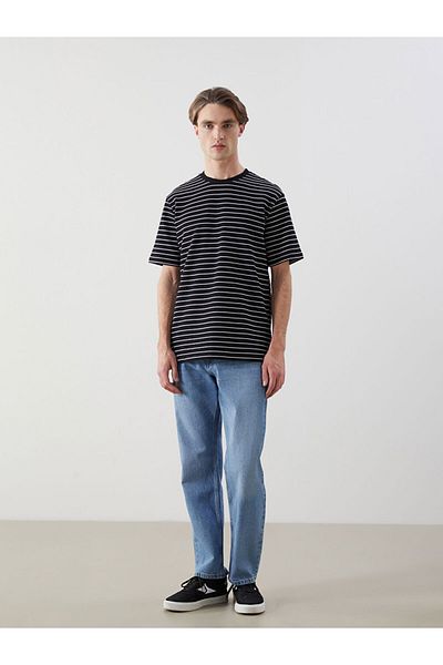 LC Waikiki Tricou pentru bărbați din bumbac pieptănat cu mânecă scurtă cu decolteu și mânecă scurtă - S55978Z8