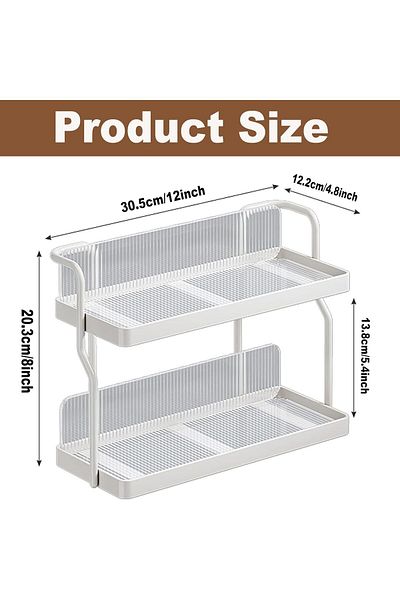 COOYA Spice Rack Organizer, 2 Tier Kitchen Countertop Organizer, Wall Mount Seasoning Organizer