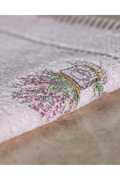 Madame Coco Curtıce Вишитий 100% бавовняний рушник для рук, 2 шт. - Пудра