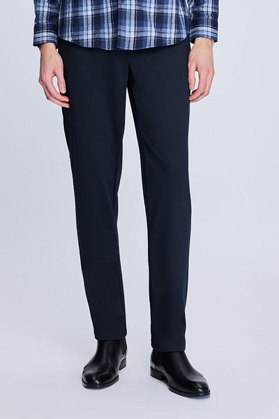 Hatemoğlu Παντελόνι Jogger Casual με μοτίβο Navy Blue Dynamic Fit με πλαϊνές τσέπες