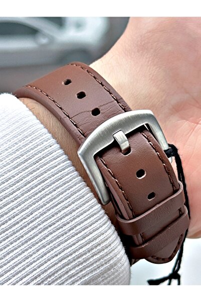 Ferrucci Fonksiyonları Aktif Kahverengi Renk 3 Atm Su Geçirmez Deri Kordon Erkek Kol Saati