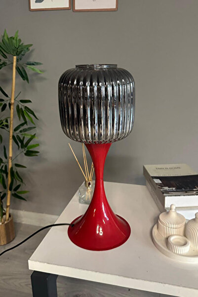 Bamyum Mopa Füme Cam Masa Lambası Dekoratif Abajur Çocuk Odası Başucu Lambası...