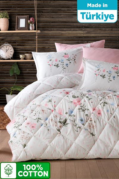 Clasy King Size 100% Cotton Bedding Set 6 Pieces 260X240 cm