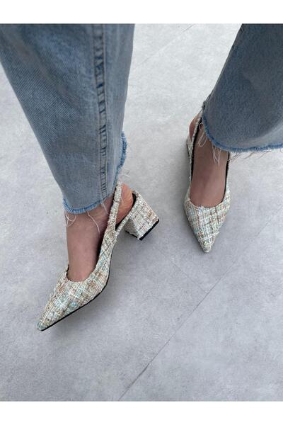 Elvinin Tarzı Rose Gold Tüvit Kalın Topuklu Ayakkabı