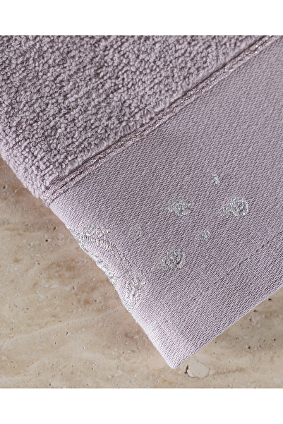 Madame Coco Бавовняна вишита ручна серветка 100% - 2 штуки, темно-фіолетова - розмір: 30x45 см