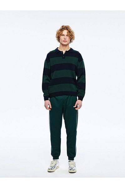 LC Waikiki Xside Polo Neck Long Sleeve Striped Men's Knitwear Sweater