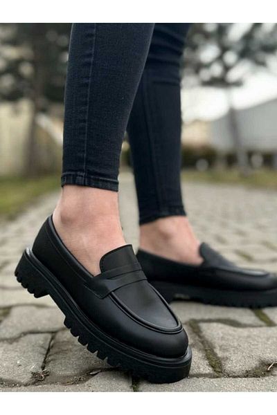 FAYMAZ Women's Black Oxford Shoes - Casual
