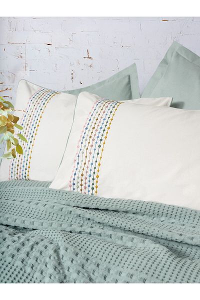Cotton Box   Aura, set dublu piqué (Pebble Mint)