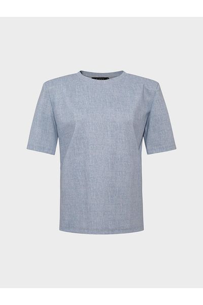 RİVUS Tricou albastru cu gât crew