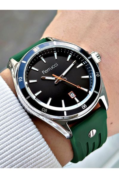 Ferrucci 3 Atm Waterproof Calendar Silicone Men's Wristwatch - Special Design