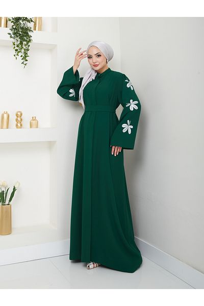 EFSUN MODA Emerald Women's Ferace - Φόρεμα Abaya με στάμπα πεταλούδας