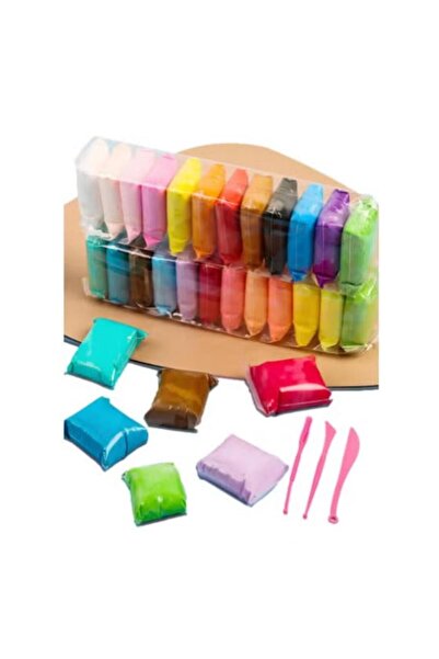 HSM طين يجف بالهواء، مجموعة طين تشكيلي مكونة من 36 لونًا مع 3 أدوات نحت، لعبة...