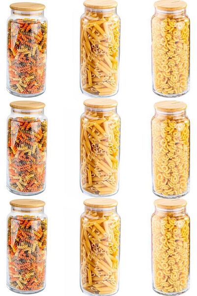 Bambum 9' Zone Glass Storage Container - 1300ml Vacuum Bamboo Lid