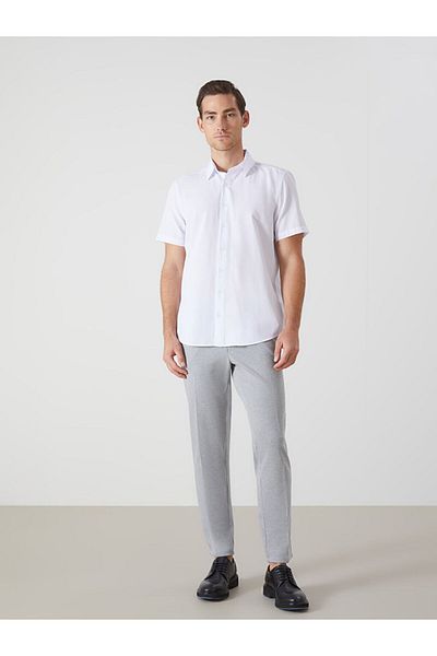 LC Waikiki Ανδρικό πουκάμισο LCW ECO Regular Fit με κοντό μανίκι Poplin
