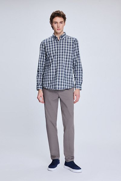 Hatemoğlu Pantaloni de jogging casual gri cu model dinamic Fit cu buzunare laterale