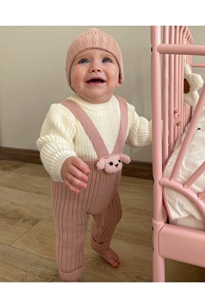 BECOL BABY Hat Knitwear Sweater 3-Piece Baby Salopet Set