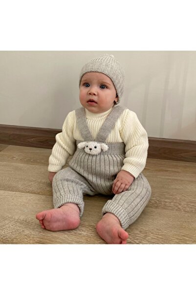 BECOL BABY Hat Knitwear Sweater 3-Piece Baby Salopet Set