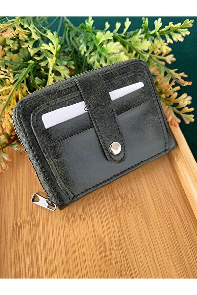 ulaşaksesuar Зелений колір на блискавці 5 відділень для карток/грошей/фотографій Чоловічий гаманець