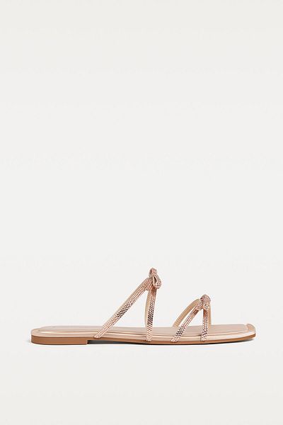Stradivarius Flat sandals with rhinestones