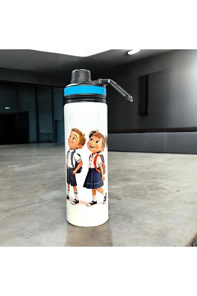 Marblestone Sublimation Blue Colored Water Bottle (Personalized Photo Printing Is Possible.) - 850Mlt