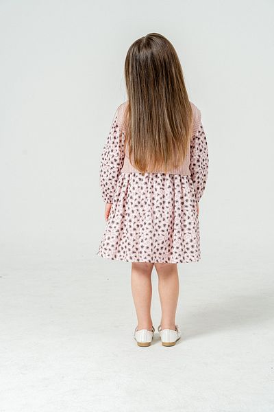 Eray Kids Set rochie de muselină cu model leopard pentru fetiță