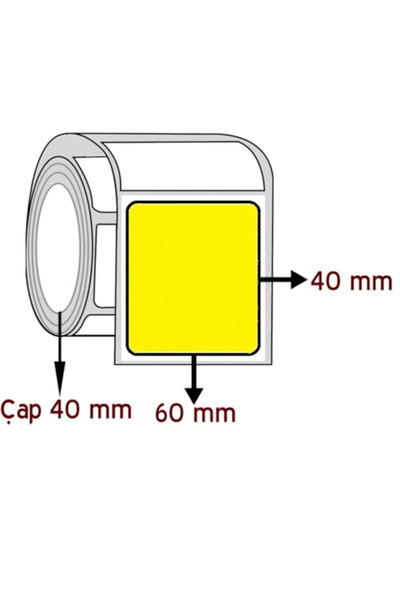 Mevsim ملصق أصفر حراري 40*60 (ملصق صيدلية) 1000 قطعة.50 لفة