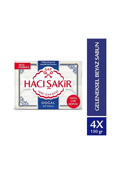 Hacı Şakir 4 Lişke Natural Mold Soap 600Gr., 3 Pack