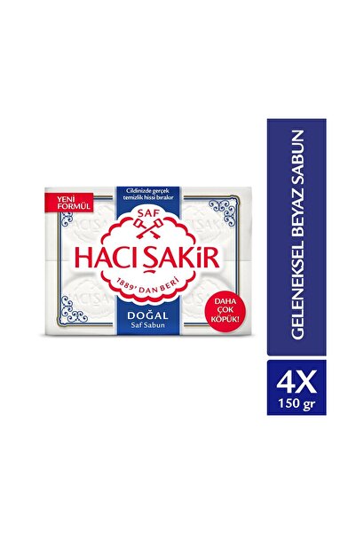 Hacı Şakir Kalıp Sabun 4'lü Doğal 600Gr. X 4 Adet