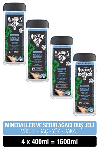 Le Petit Marseillais Lpm Duş Jeli 400 Ml Minareller ve Sedir Ağacı x4 Adet + Lif