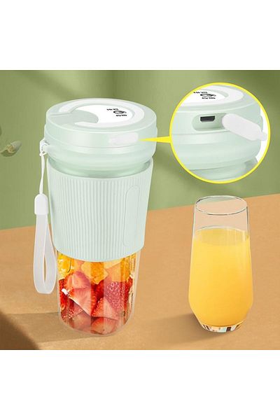 COOYA Juicer Cup 300ml, Multifunction Mini Blender, USB Rechargeable, 4 Blades Blender for Home & Travel