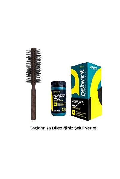 Trina TRİNA YUVARLAK ERKEK SAÇ FIRÇASI + MAT SAÇ PUDRASI 20 GR