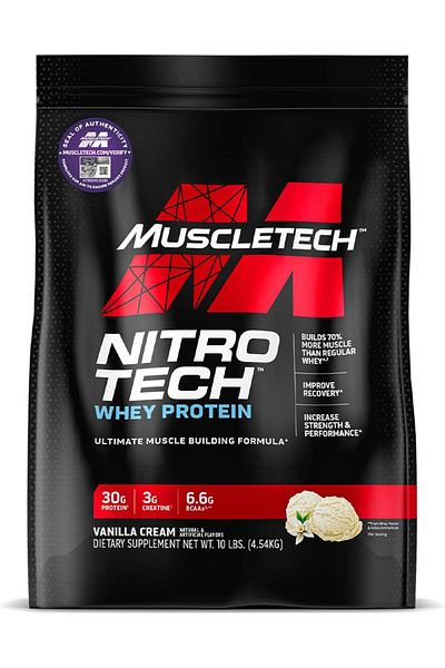 MUSCLETECH Nitro Tech Vanilla Cream 10lbs (4.54 kg) US (RB)