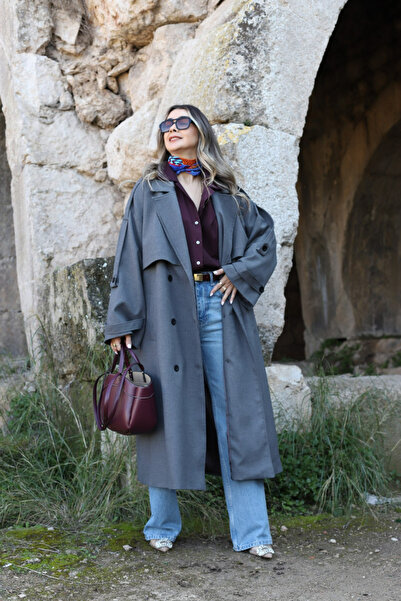 bytugcekaya Anthracite Standard Size Polyviscon Trench Shoes