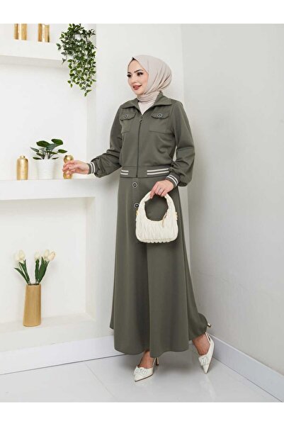 ESLEMNUR Biker Jacket Skirt Suit with Ribbed Waist