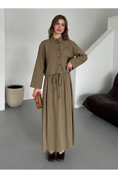Laluvia 100% Pankron Celulite Shirt Skirt Suit - 8601