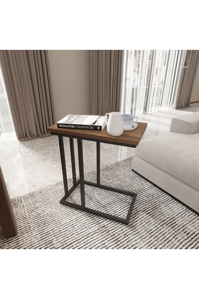 Deconode Neo C Yan Sehpa 50x30 cm Metal C Sehpa Modern Koltuk Yan Sehpası Lap...