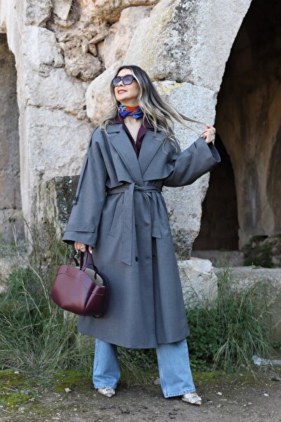 bytugcekaya Anthracite Standard Size Polyviscon Trench Shoes