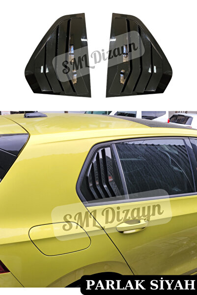 SML Dizayn Volkswagen Golf 8 Kelebek Cam Vizörü Kaplama 2021-2024 Parlak Siyah