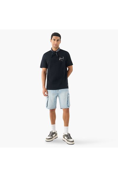 Lee Cooper تي شيرت مطبوع برقبة دائرية وأكمام قصيرة