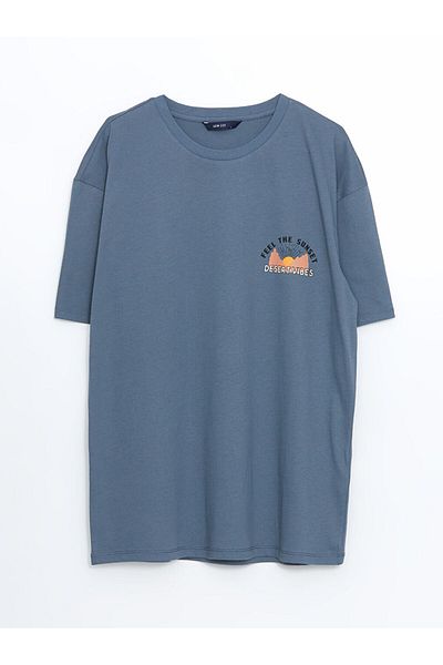 LC Waikiki Tricou pentru bărbați din bumbac pieptănat imprimat cu mânecă scurtă, sezon nou - S5HP74Z8