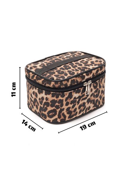 NS reliable Leopard Motif Cosmetic Bag Οργανωτής Μακιγιάζ Ταξιδίου Πολυλειτουργικός