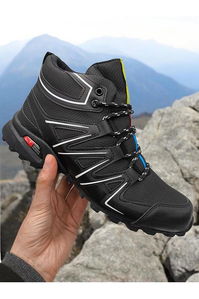KunduraHane Παπούτσια Trekking με κορδόνια Thermo Sole Λαιμόκοψη Μαύρα Casual Παπούτσια
