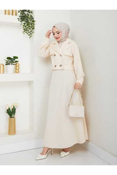 ESLEMNUR Biker Jacket Skirt Set