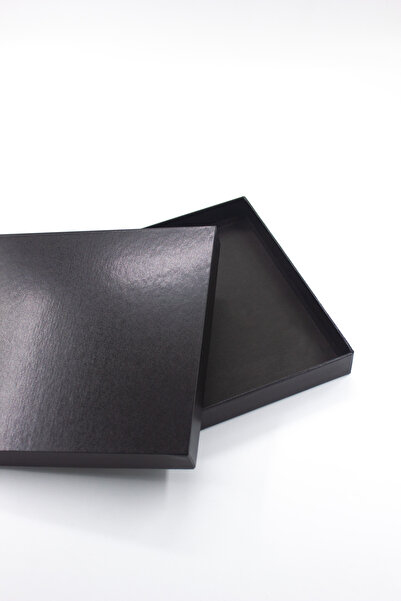 carton box Siyah Kapaklı Karton Hediye Kutusu – 21,5 X 21,5 X 3 Cm | Boş Ve Hazır Kutu