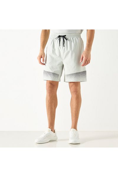Adot Printed Panelled Shorts With Elasticated Waistband And Pockets