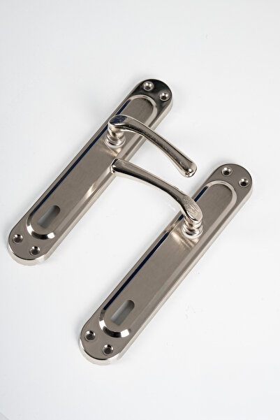 TURGUTLAR 5 Takım Kumru Kol Nikel Saten Oda Kapı Kolu Metal Kapı Kolu Ön Arka Takım 5 Çift