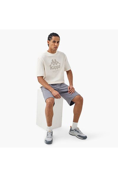Kappa Logo Embroidered Shorts With Drawstring Closure And Pockets