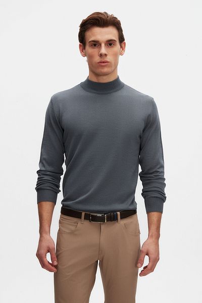 D'S Damat Ds Groom Regular Fit Ocean Blue смесен полурибарски трикотажен пуловер