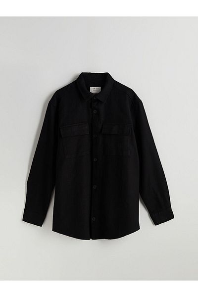LC Waikiki Lcw Vision Black Regular Fit Men's Long Sleeve Shirt Jacket