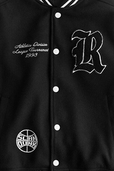 H&M Appliquéd baseball jacket